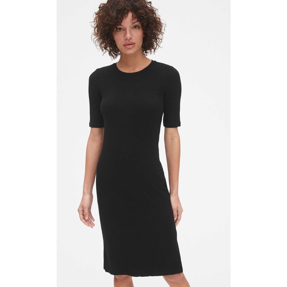 GAP Ribbed Knit Sheath Midi Dress